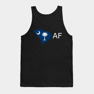 South Carolina Flag State Outline AF (white) Tank Top